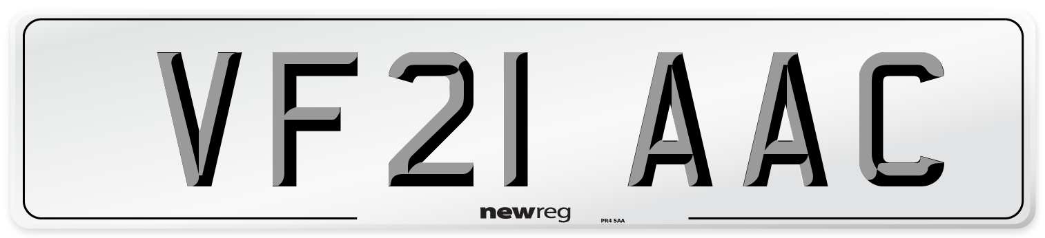 VF21 AAC Number Plate from New Reg